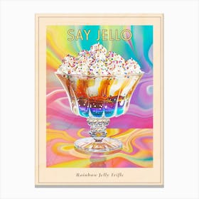 Rainbow Layered Jelly Trifle Retro Collage 3 Poster Canvas Print