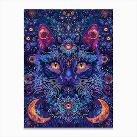 Psychedelic Cat 5 Canvas Print