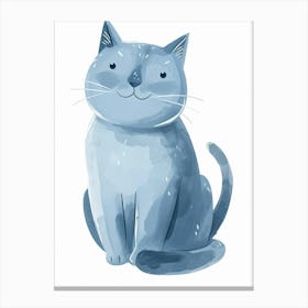 Russian Blue Cat Clipart Illustration 4 Canvas Print
