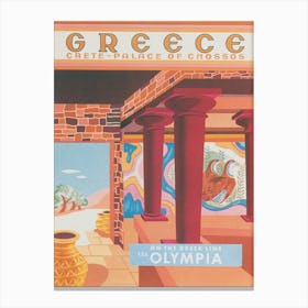 Greece Vintage Travel Poster, Crete Canvas Print