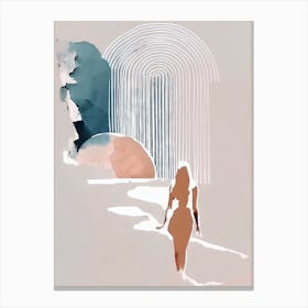 Transcending Woman - Abstract Minimal Boho Beach Canvas Print