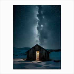 Starry Night In The Snow Canvas Print