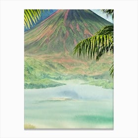 Arenal Volcano National Park Costa Rica Water Colour Poster Canvas Print