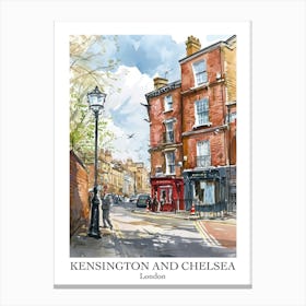 Kensington And Chelsea London Borough   Street Watercolour 6 Poster Canvas Print