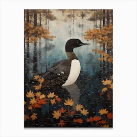 Common Loon 2 Gold Detail Painting Canvas Print