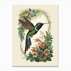 Hummingbird botanical flower beauty 10 Canvas Print