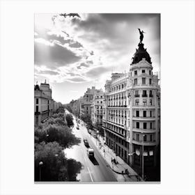 Madrid Spain Black And White Analogue Photography 3 Canvas Print