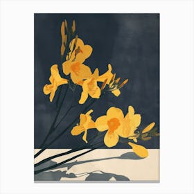 Freesia Flowers On A Table   Contemporary Illustration 2 Canvas Print