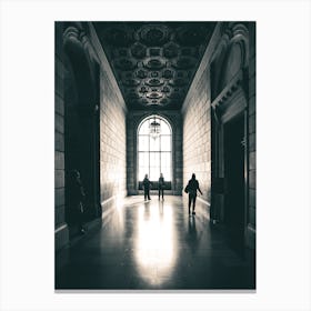 New York National Library Silhouettes Canvas Print