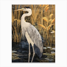 Heron In The Marsh Canvas Print