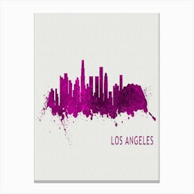 Los Angeles California City Purple Canvas Print