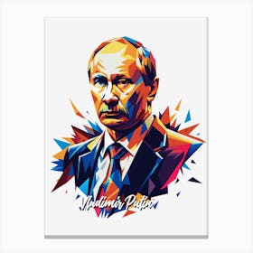 Vladimir Putin 02 Portrait WPAP Pop Art Canvas Print