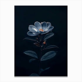 Dark Blue Flower 4 Canvas Print