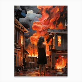 'Burning City' Canvas Print