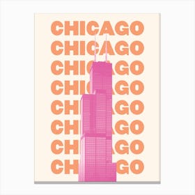 Chicago Tower Pink Canvas Print