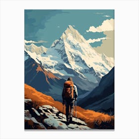 Salkantay Trek Peru 2 Hiking Trail Landscape Canvas Print