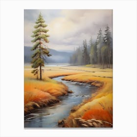 River In Autumn Canvas Print