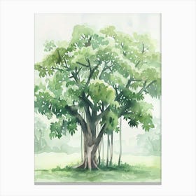 Banyan Tree Atmospheric Watercolour Painting 2 Canvas Print
