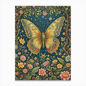 Butterfly In The Blooming Garden Canvas Print