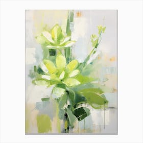 Green Abstract Cactus Painting 1 Canvas Print