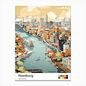 Hamburg, Germany, Geometric Illustration 1 Poster Canvas Print