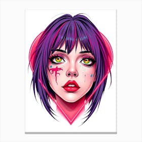 Girl With Pink Hair Canvas Print