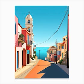 Algarve, Portugal, Flat Illustration 1 Canvas Print