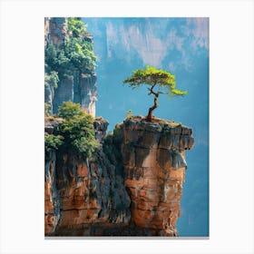 Lone Tree On The Cliff Canvas Print