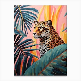 Leopard 4 Tropical Animal Portrait Canvas Print