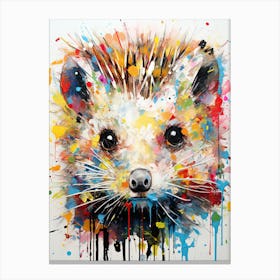 Basquiat's Influence: Hedgehog's Colorful World Canvas Print