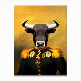 Colonel Dawn The Bull Pet Portraits Canvas Print