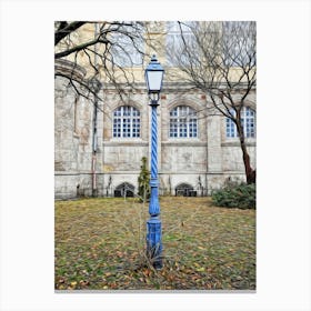 Blue Lamppost Of Budapest Canvas Print