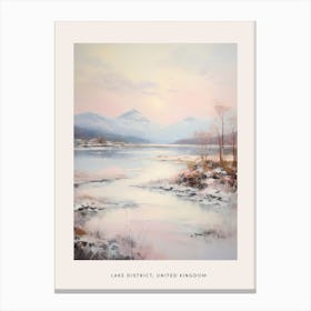 Dreamy Winter Painting Poster Lake District United Kingdom 4 Canvas Print