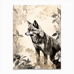 Indian Wolf Vintage Painting 1 Canvas Print
