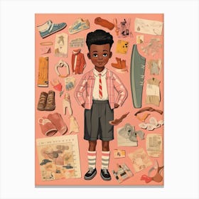 Vintage Paper Doll Boy Kitsch 2 Canvas Print