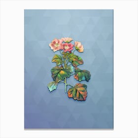 Vintage Rhomb Leaved Palavia Botanical Art on Summer Song Blue n.0241 Canvas Print