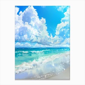 Beach With Clouds Canvas Print