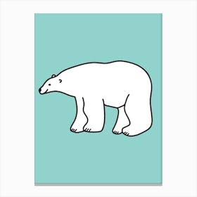 Polar Bear Pattern On Mint Canvas Print
