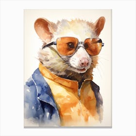 Adorable Chubby Possum Wearing Sunglasses 1 Canvas Print
