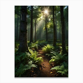 Ferns In The Forest 3 Canvas Print