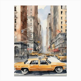 New York City Watercolor 1 Canvas Print