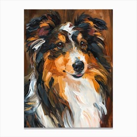 Shetland Sheepdog Acrylic Painting 4 Canvas Print