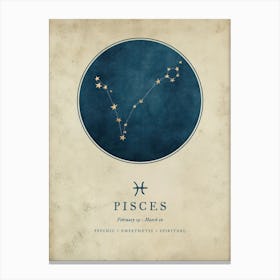 Astrology Constellation and Zodiac Sign of Pisces Canvas Print