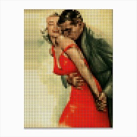 The Prince And The Showgirl In A Pixel Dots Art Style Canvas Print