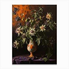 Baroque Floral Still Life Passionflower 3 Canvas Print