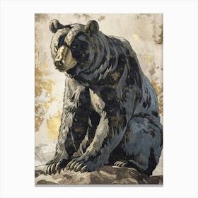 Black Bear Precisionist Illustration 3 Canvas Print