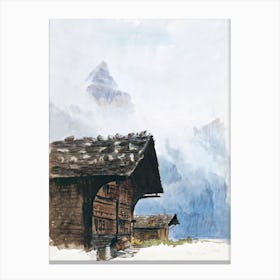 Chalets, Mürren From Splendid Mountain Watercolours Sketchbook (1870), John Singer Sargent Canvas Print