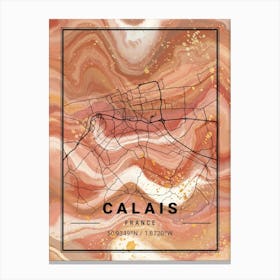 Calais Map Canvas Print