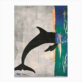 Dolphin 1 Cut Out Collage Canvas Print