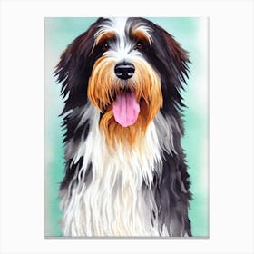 Bearded Collie Watercolour dog Canvas Print